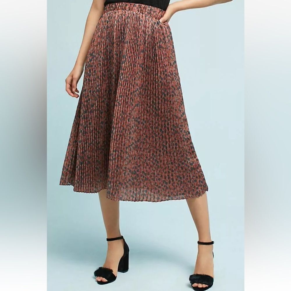 Anthropologie Pleated Leopard Skirt, by Numph -M